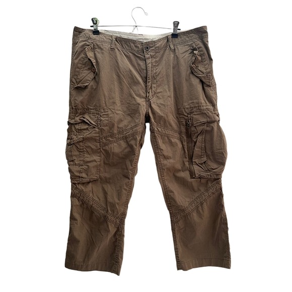 Vtg Polo Ralph Lauren RL Utility Cargo Pants Surplus Mens 38x30 Fits 36x25 Brown - Picture 1 of 11
